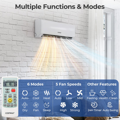 36000 BTU 4 Zone 23 SEER2 Mini Split Air Conditioner Wifi Enabled with Heat Pump-7K + 7K + 12K + 18K