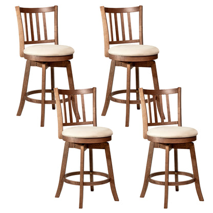 360° Rotating Counter Height Chairs Set of 4 with Backrest and Upholstered Seat-29