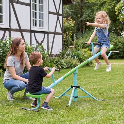 360°Rotation Kids Seesaw Swivel Teeter Totter Playground Equipment-Green