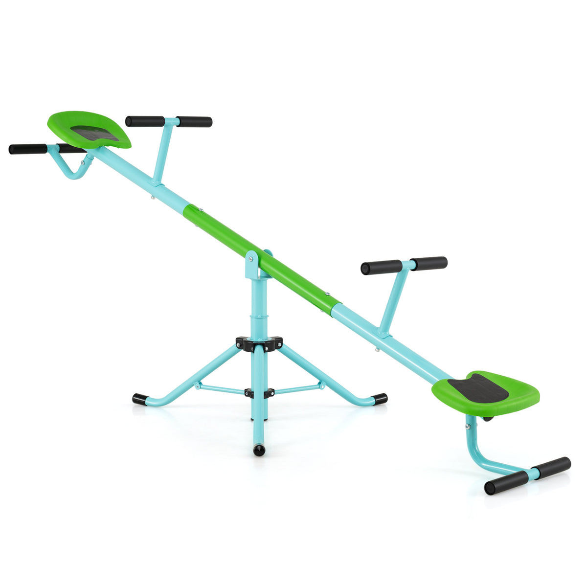 360°Rotation Kids Seesaw Swivel Teeter Totter Playground Equipment-Green