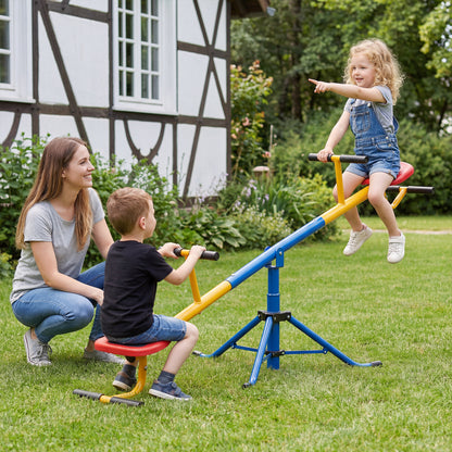 360°Rotation Kids Seesaw Swivel Teeter Totter Playground Equipment-Green