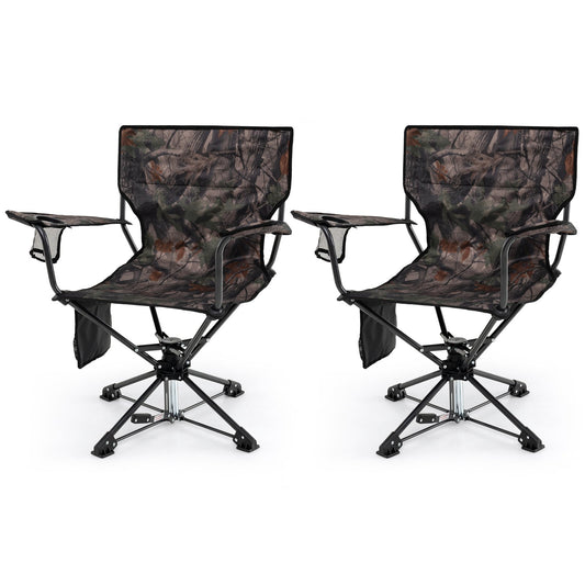 360° Swivel Hunting Chair Portable Foldable Hunting Chair Set of 2-Camo