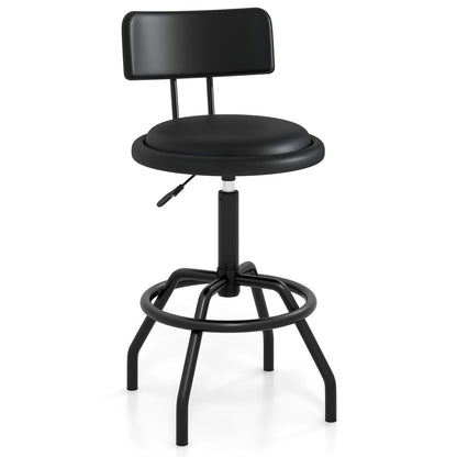 Set of 1/2 360° Swivel Counter Height Barstool with Padded Seat and Back-1 Piece