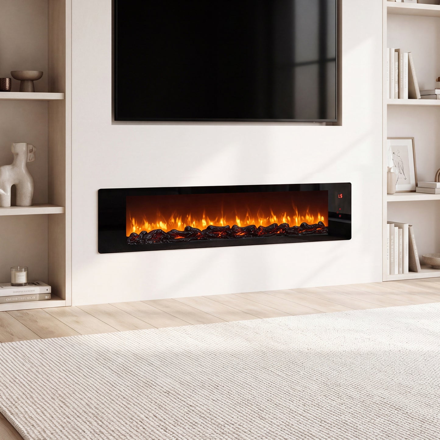 36" Electric Fireplace with 5-Level Adjustable Brightness and Speed