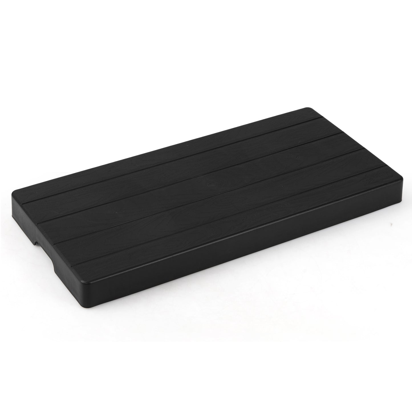 Black 38x18x3-inch mini split condenser pad for ductless heat pump systems, suitable for HVAC installation.