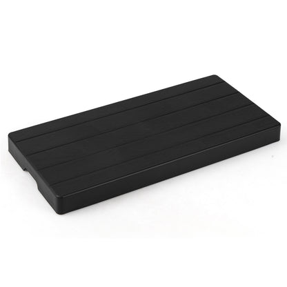 Black 38x18x3-inch mini split condenser pad for ductless heat pump systems, suitable for HVAC installation.