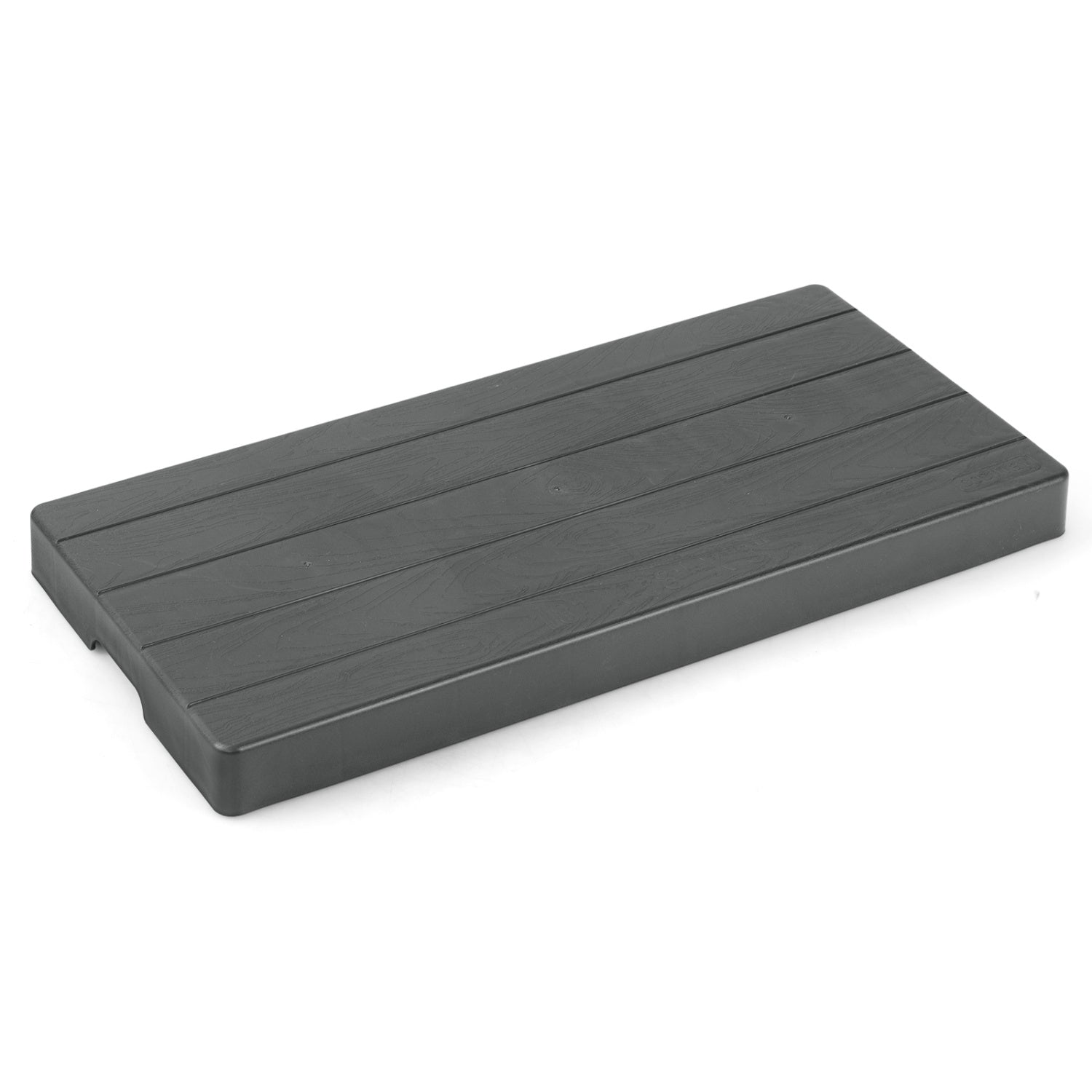 Black 38x18x3 inch mini split condenser pad for ductless heat pump systems, designed for HVAC mini split air conditioners.