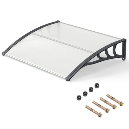 Black 39 x 30-inch outdoor front door window awning canopy exterior shade, weather-resistant and stylish for home entryways.