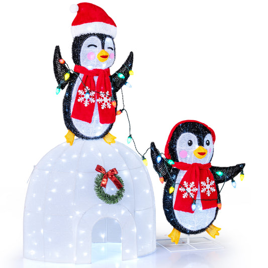3D pre-lit Christmas holiday decor with 170 cold-white LED lights for indoor and outdoor holiday decoration.