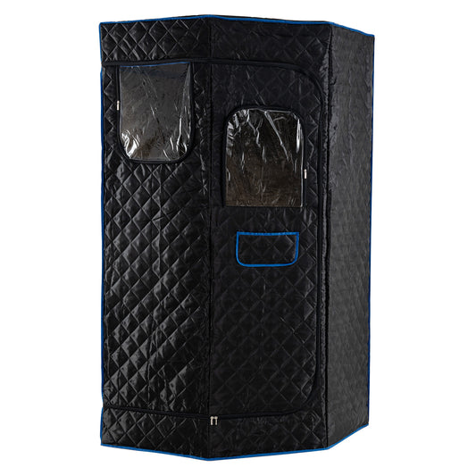 3L Portable Steam Sauna for Home Fast-Heat with 9-Level Remote Control and Folding Chair-Black