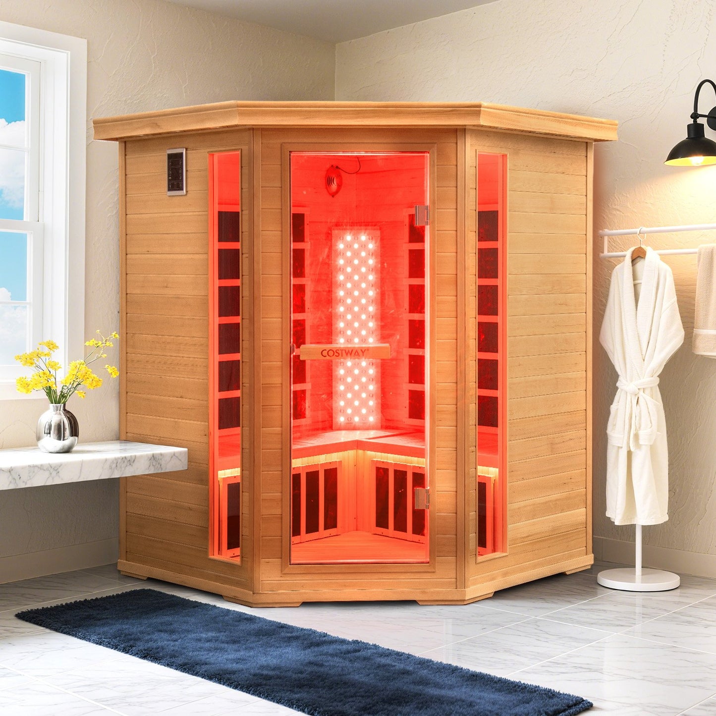 3-5 People Far Infrared Wooden Sauna Room for Home