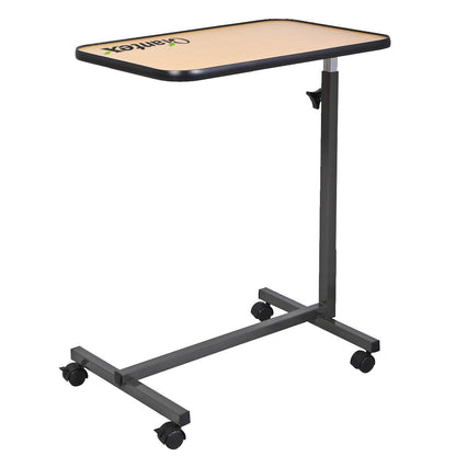 Beige overbed rolling table food tray with metal legs, ideal for living room use, from Direct by Wilsons Home Store.
