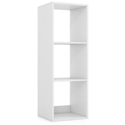 3 Cube Bookshelf with Back Guardrail for Living Room Bedroom-Black