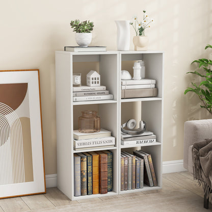 3 Cube Bookshelf with Back Guardrail for Living Room Bedroom-Black
