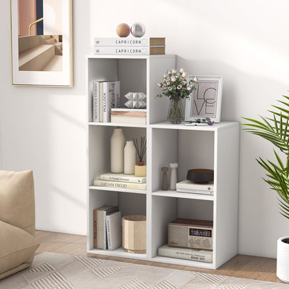 3 Cube Bookshelf with Back Guardrail for Living Room Bedroom-Black