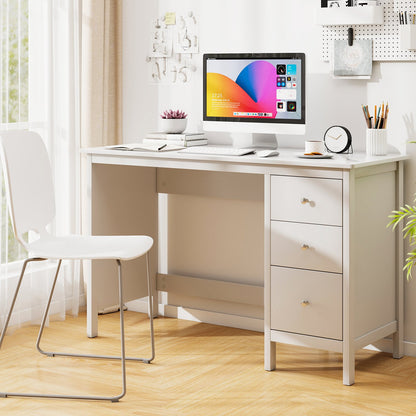 3-Drawer Home Office Study Computer Desk with Spacious Desktop-Black