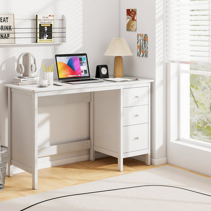 3-Drawer Home Office Study Computer Desk with Spacious Desktop-Black