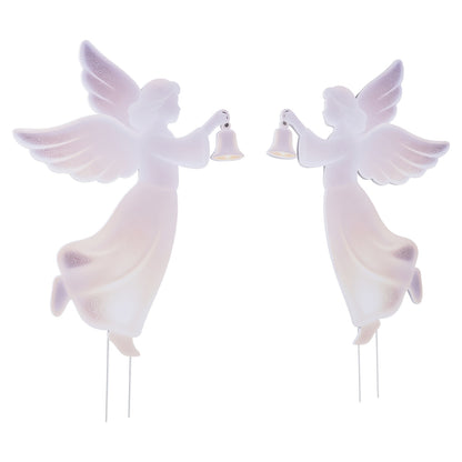 3 FTSet of 2 Outdoor Christmas Angel Yard Decoration-Pink