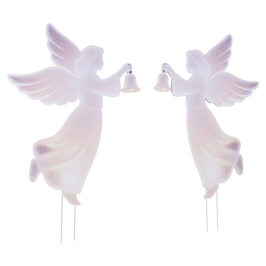 3 FTSet of 2 Outdoor Christmas Angel Yard Decoration-Pink