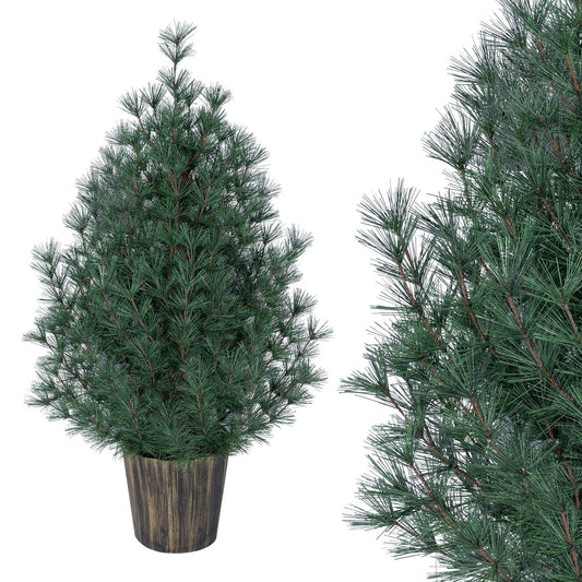 3-foot artificial Christmas tree in a vintage flowerpot, holiday décor for front porch, by Wilsons Home Store