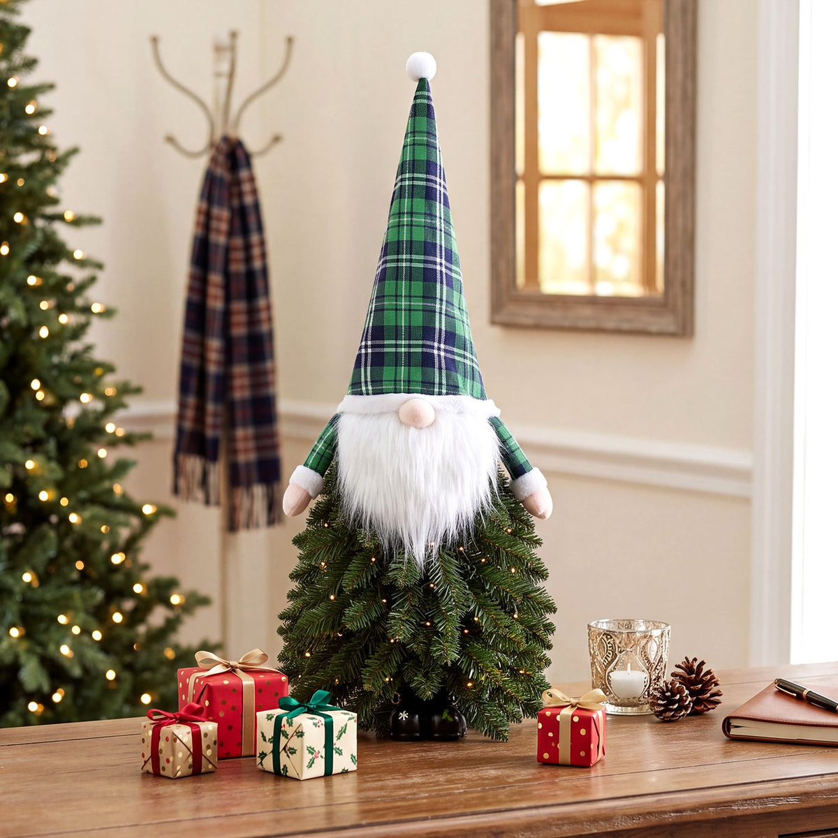 3 FT Pre-Lit Mini Tabletop Artificial Christmas Tree with 20 Warm White LED Lights and 8 Modes-1 Piece