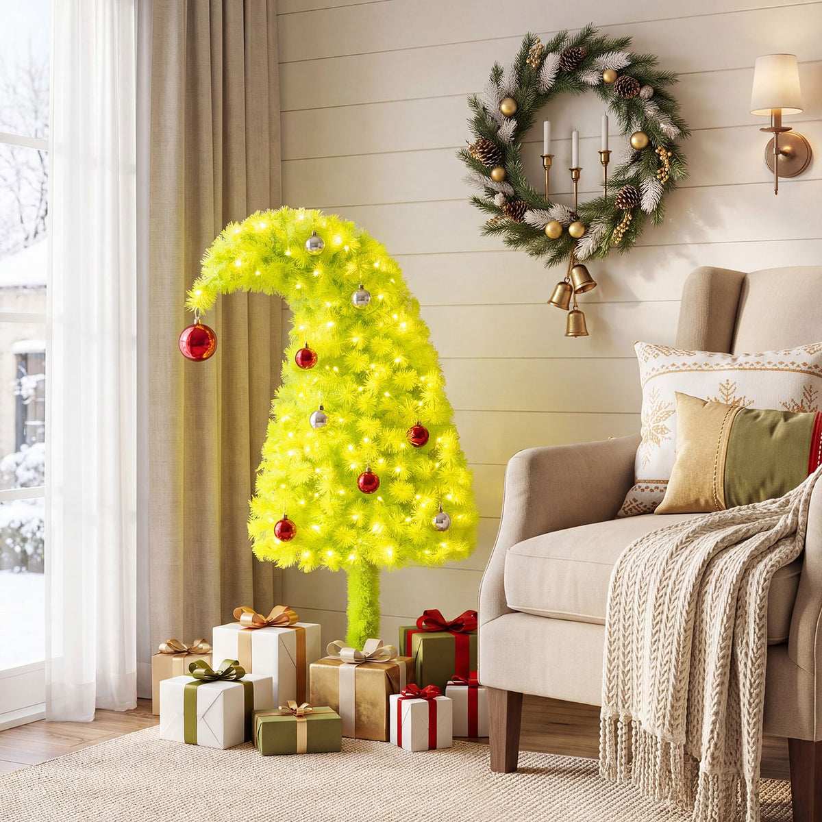 3 FT Pre-Lit and Pre-Decorated Christmas Tree with 4 Lighted Gift Boxes