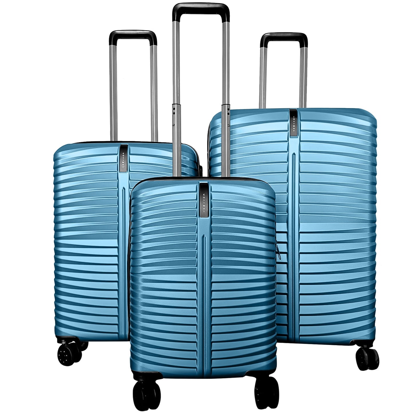 3-Piece 20/24/28 Inch Lightweight Hardside Luggage Set with 8-Spinner Wheels-Black