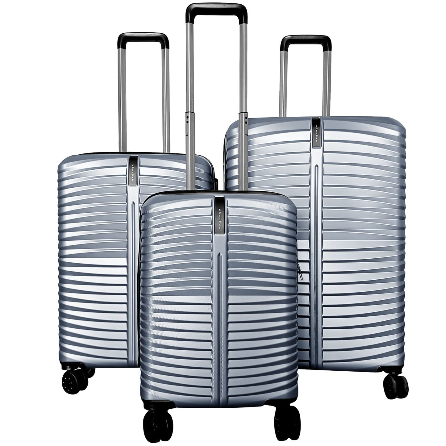 3-Piece 20/24/28 Inch Lightweight Hardside Luggage Set with 8-Spinner Wheels-Black
