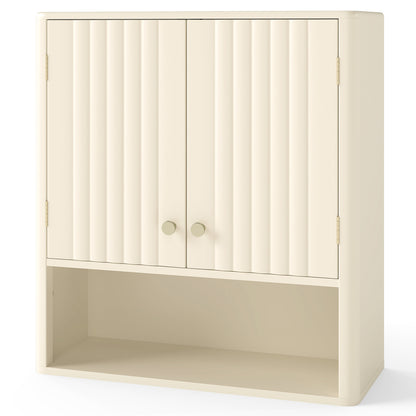 3-Piece Bathroom Cabinet Set with Fluted Doors  Over Toilet  Corner & Wall Cabinet