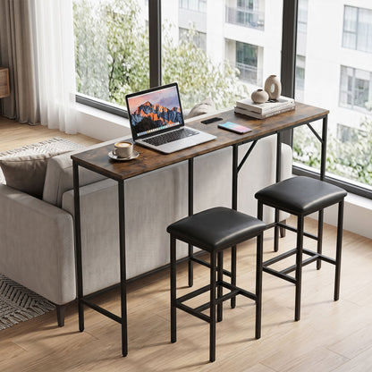 Black 3-piece convertible L-shaped kitchen table and chair set with 2 AC outlets, USB port, and Type-C port, by Wilsons Home Store.