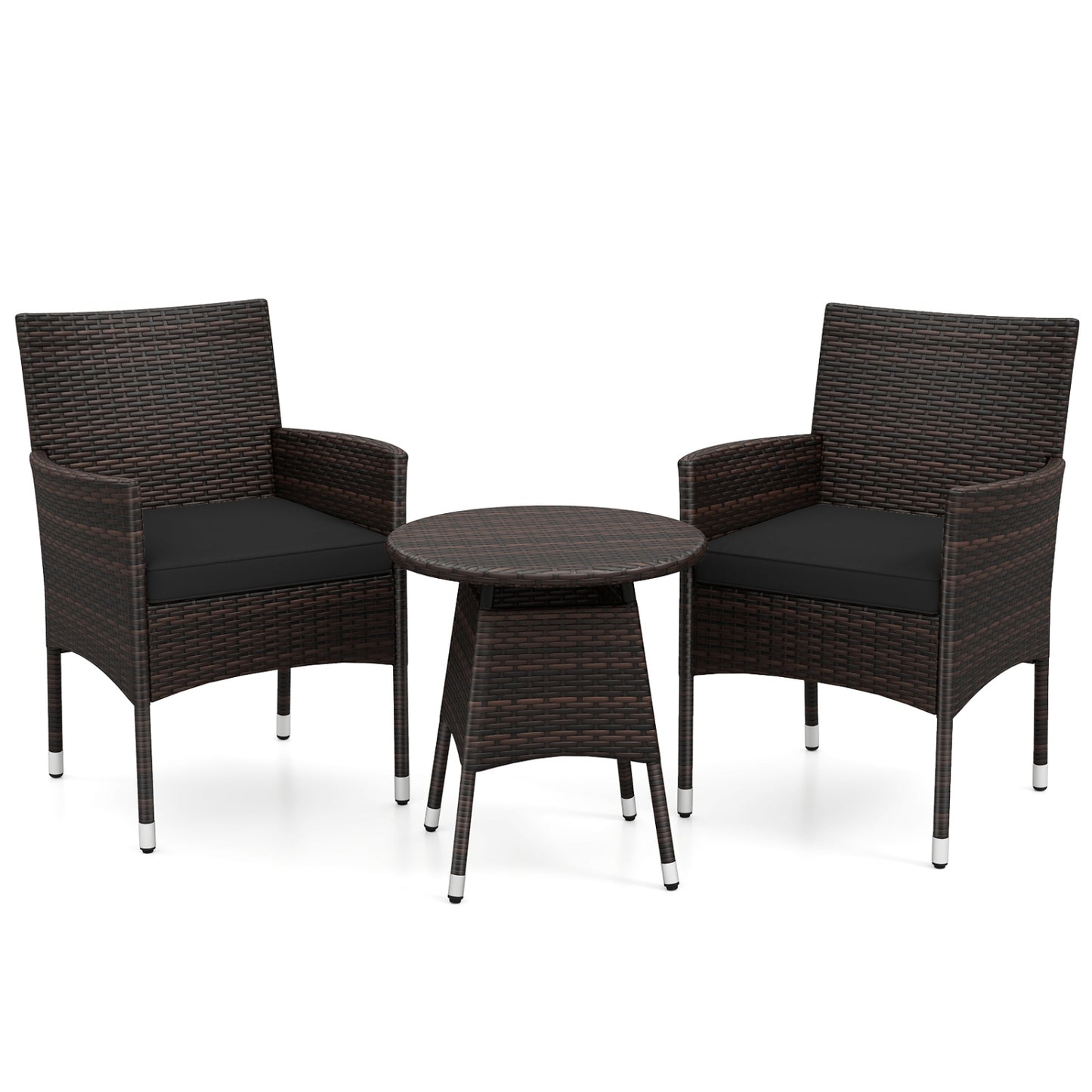 3 Piece Patio Furniture Set Outside Bistro Set for Porch-Beige