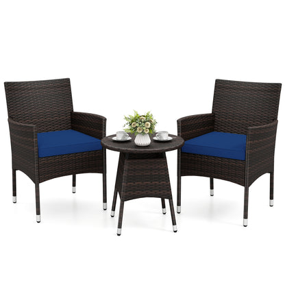 3 Piece Patio Furniture Set Outside Bistro Set for Porch-Beige