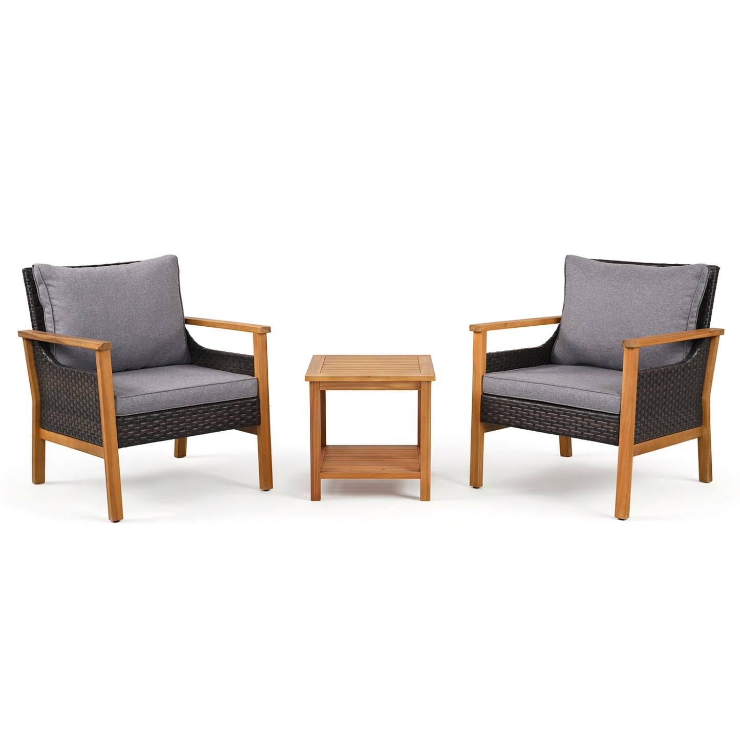 3 Piece Patio Furniture Set-Gray