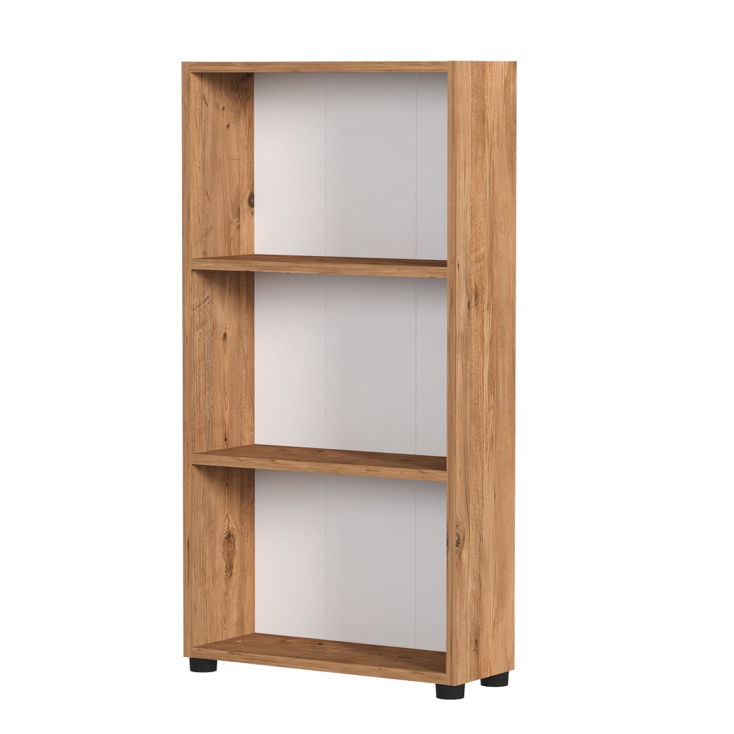 3-Tier Bookcase 42 inch Tall Book Shelf with Anti-Tipping Kit-Brown