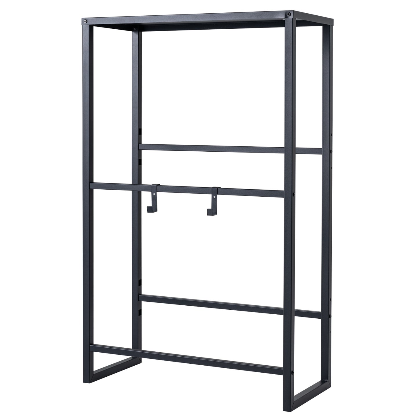 3-Tier Drink Crate Rack with Shelf for Beer and Water for Kitchen and Garage-Black