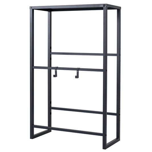 3-Tier Drink Crate Rack with Shelf for Beer and Water for Kitchen and Garage-Black