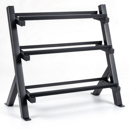 3-Tier Dumbbell Rack with Adjustable Bracket Spacing for Gym-Black