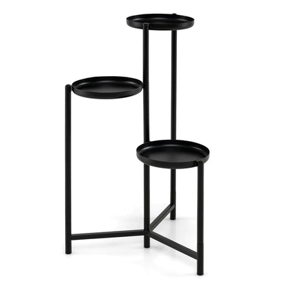 3-Tier Metal Plant Stand Indoor Outdoor Tall Corner Flower Pot Holder Display Rack