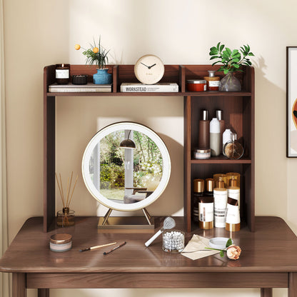 3-Tier Multipurpose Desk Bookshelf with 4 Shelves-Black