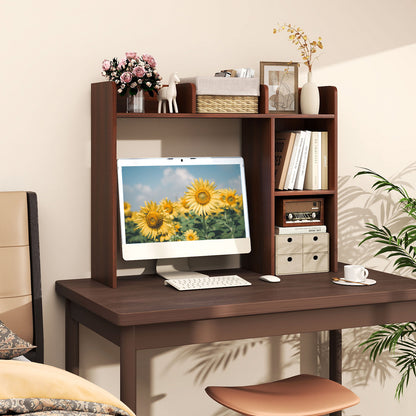 3-Tier Multipurpose Desk Bookshelf with 4 Shelves-Black