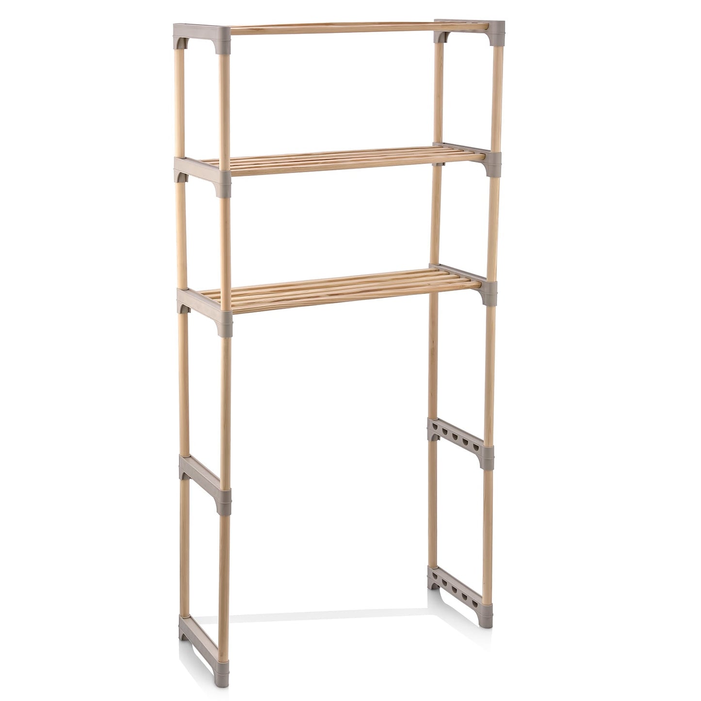 3-Tier Over The Toilet Storage Rack with Open Shelves-Gray