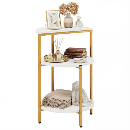 3-Tier Round End Table for Small Space and Bedroom Room-Set of 2