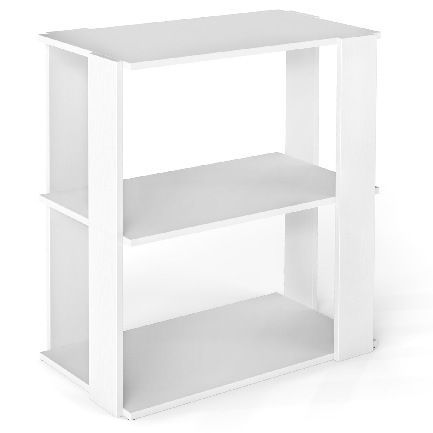 White 3-tier shoe rack by Wilsons Home Store, modern shoe organizer with stackable design for entryway storage.