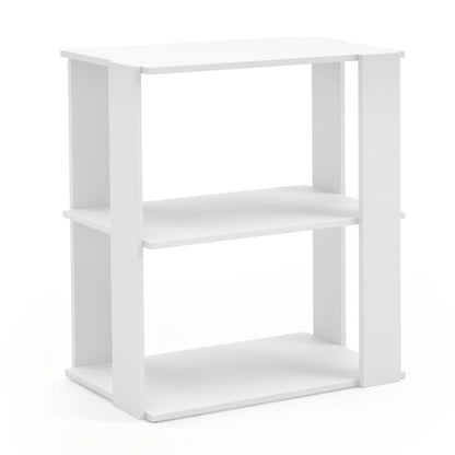 Set of two white 3-tier shoe racks by Wilsons Home Store, stackable with anti-tipping design for closet organization.