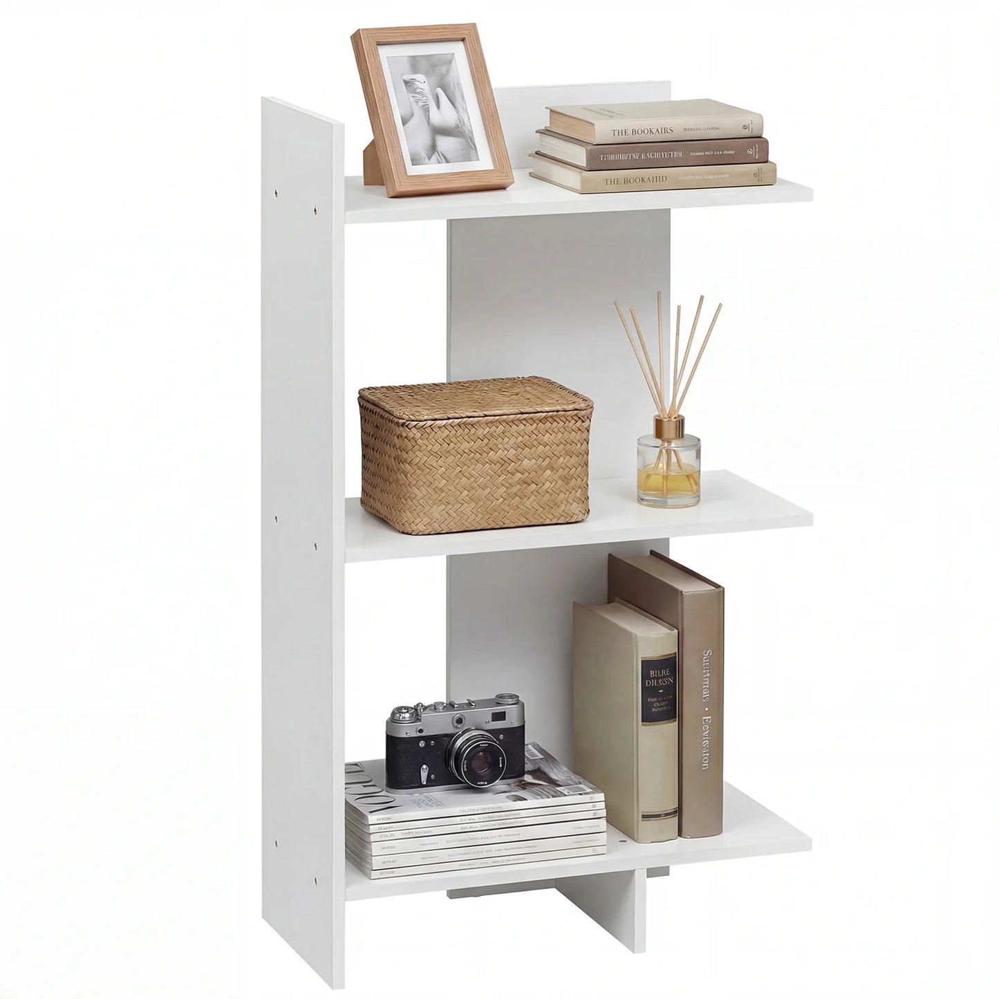 3 Tier Wooden Bookshelf with Anti-Tipping Kit-Oak