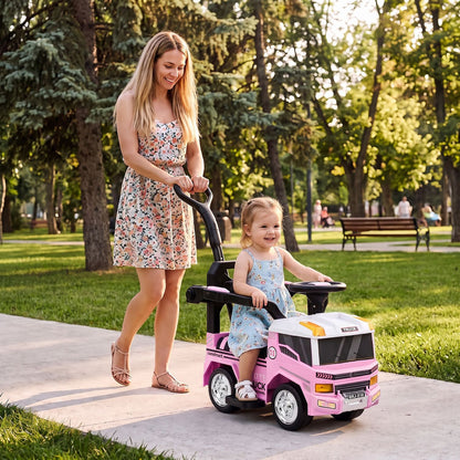 3-in-1 Kids Ride On Push Car for Toddlers 3 to 5 Years Old with Music-Gray