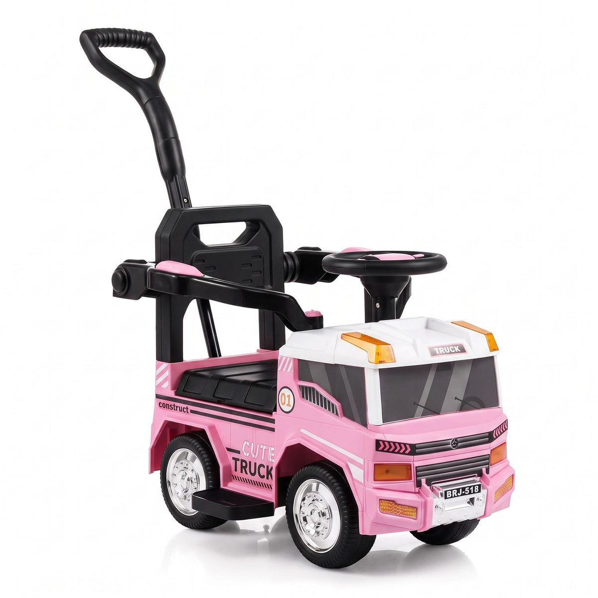 3-in-1 Kids Ride On Push Car for Toddlers 3 to 5 Years Old with Music-Gray