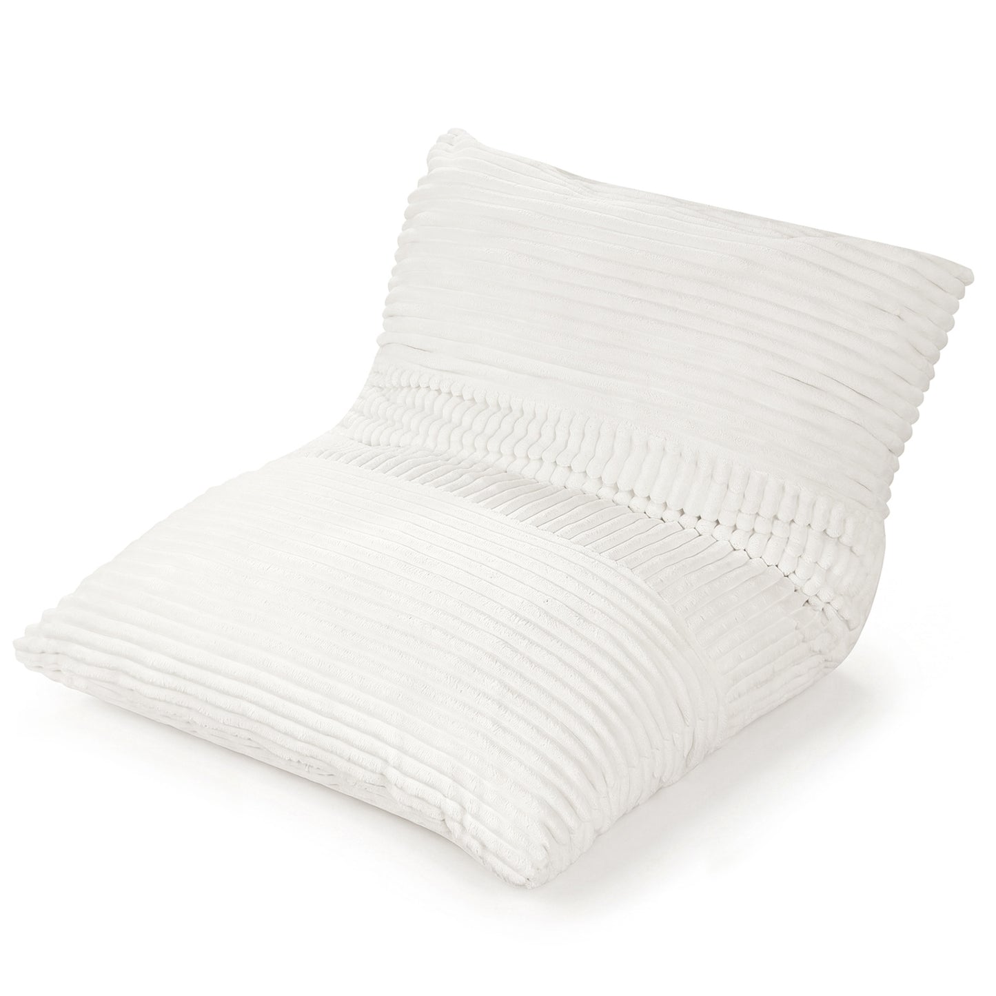 3-in-1 Large Bean Bag Chair with Comfy Corduroy Fabric-Beige
