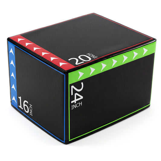 3-in-1 Plyometric Box 16 x 20 x 24 Inches Soft Plyo Jump Box