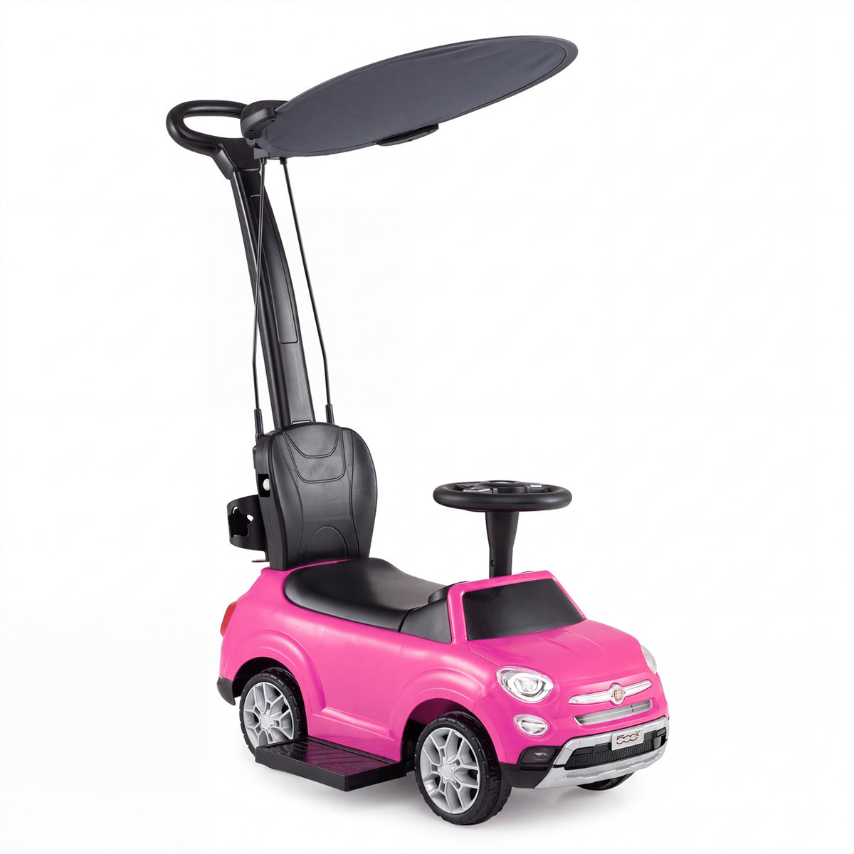 3-in-1 Toddler Ride on Push Car with Canopy Foot-to-Floor Kids Ride on Stroller Gift-Pink